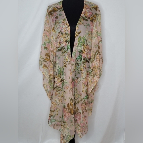 Lauren Conrad Florabelles Sheer Floral Kimono - Size 1X - Picture 2 of 6